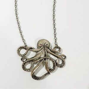 Silver Tone Octopus Necklace